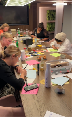 Team workshop around a table
